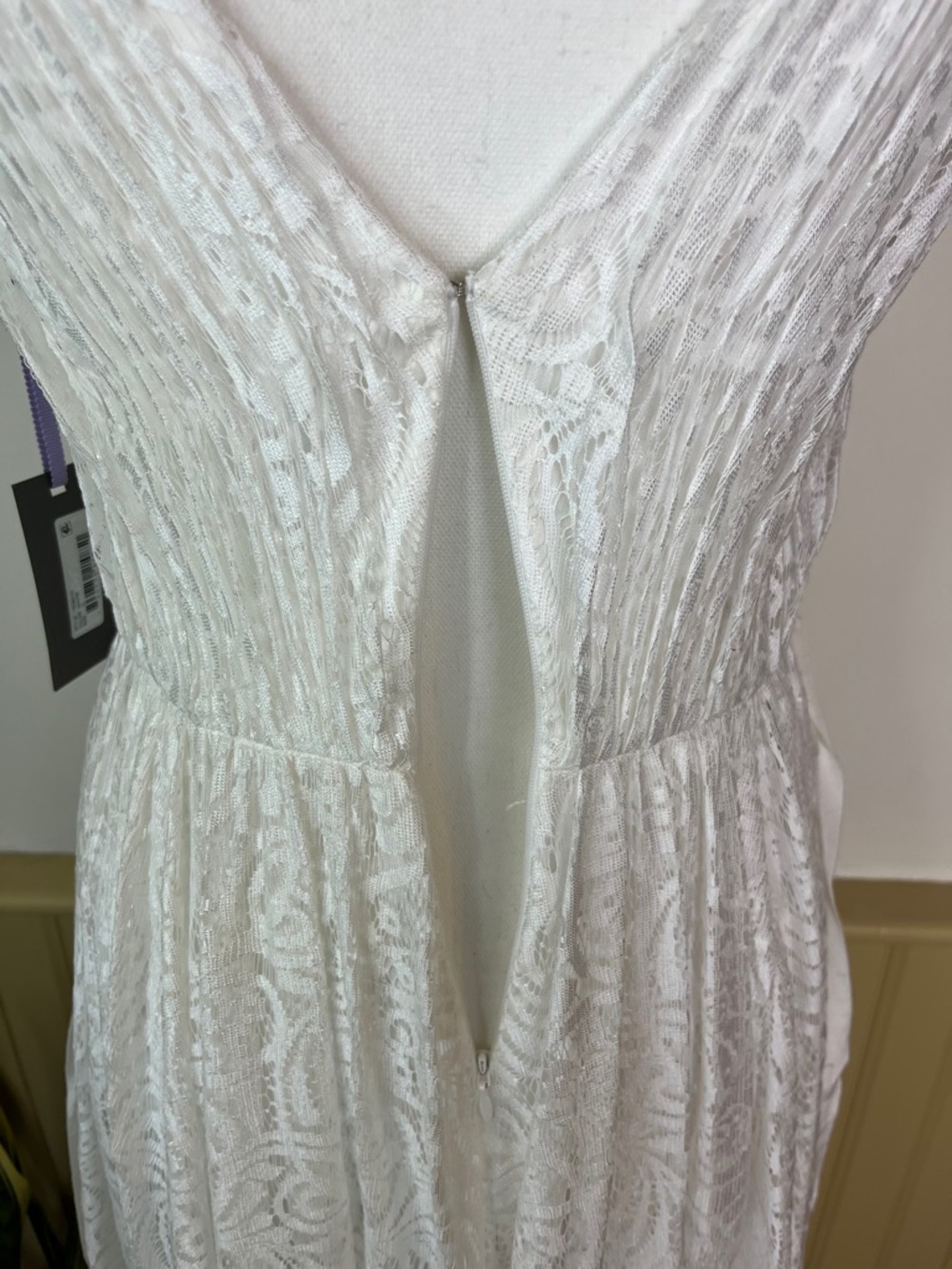 Vera Wang NWT White Lace Maxi Dress Sz 2 Bridal Destination Wedding Elopement - Picture 6 of 15